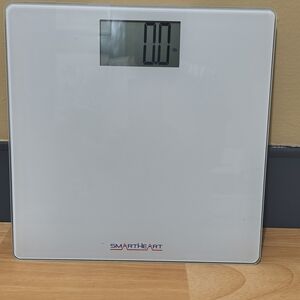 White Digital Bathroom Scale - Sleek Glass Design
